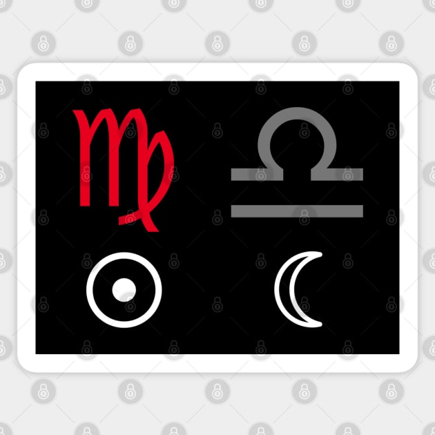 Virgo Sun Libra Moon Zodiac Sign Sticker by Horosclothes